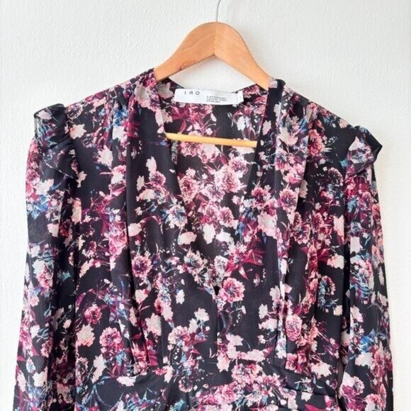 IRO Merca Pleated Floral-Print Silk-Georgette Mini Dress - Picture 8 of 11